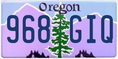 OR license plate 968GIQ