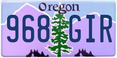 OR license plate 968GIR