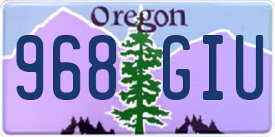 OR license plate 968GIU