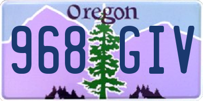 OR license plate 968GIV