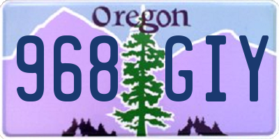 OR license plate 968GIY