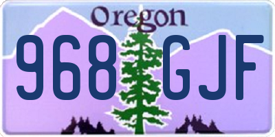 OR license plate 968GJF