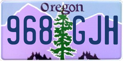 OR license plate 968GJH