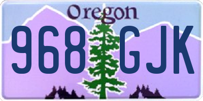 OR license plate 968GJK