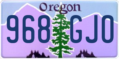 OR license plate 968GJO