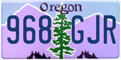OR license plate 968GJR