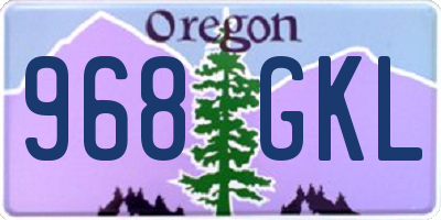 OR license plate 968GKL