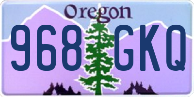 OR license plate 968GKQ