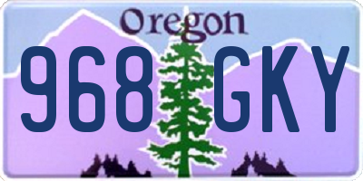 OR license plate 968GKY