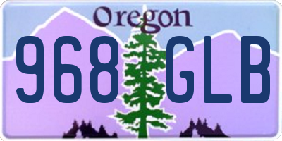 OR license plate 968GLB