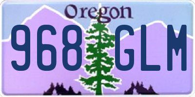 OR license plate 968GLM