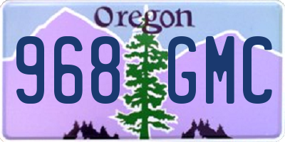 OR license plate 968GMC