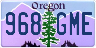OR license plate 968GME