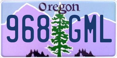 OR license plate 968GML