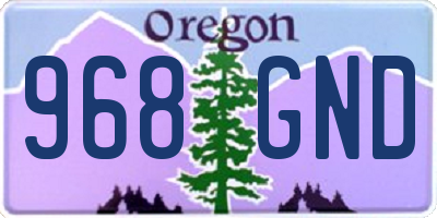 OR license plate 968GND