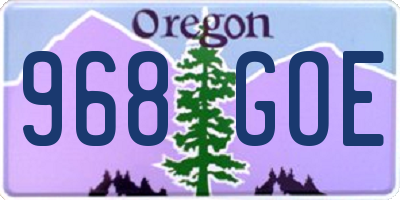 OR license plate 968GOE