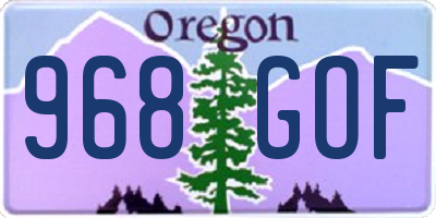 OR license plate 968GOF