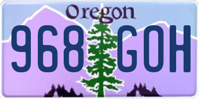 OR license plate 968GOH
