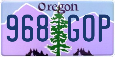 OR license plate 968GOP