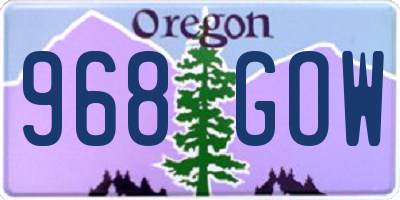 OR license plate 968GOW