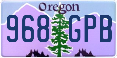 OR license plate 968GPB