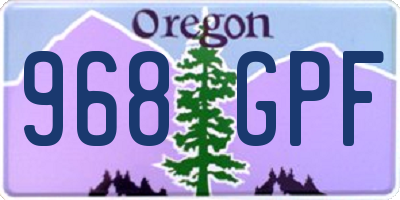 OR license plate 968GPF