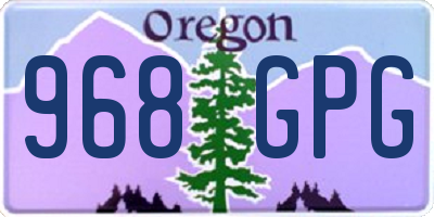 OR license plate 968GPG