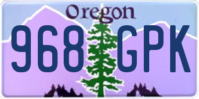 OR license plate 968GPK