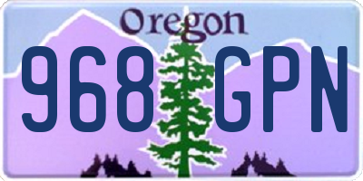 OR license plate 968GPN