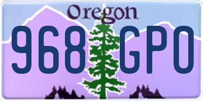 OR license plate 968GPO