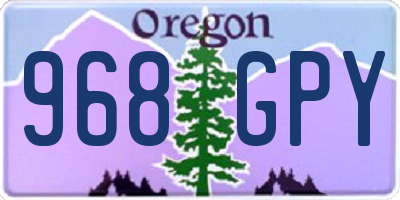 OR license plate 968GPY