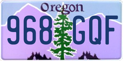 OR license plate 968GQF