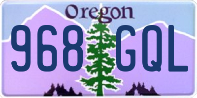 OR license plate 968GQL