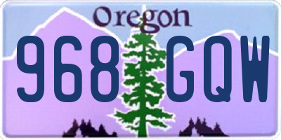OR license plate 968GQW
