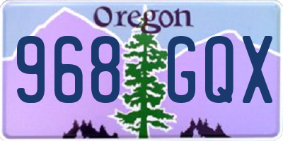 OR license plate 968GQX