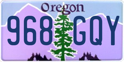 OR license plate 968GQY