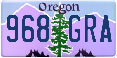 OR license plate 968GRA