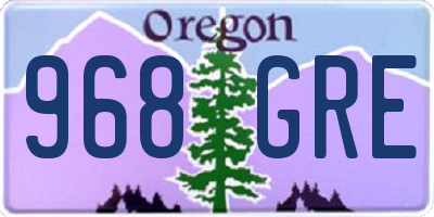 OR license plate 968GRE