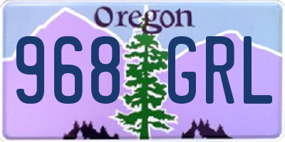 OR license plate 968GRL