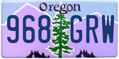 OR license plate 968GRW