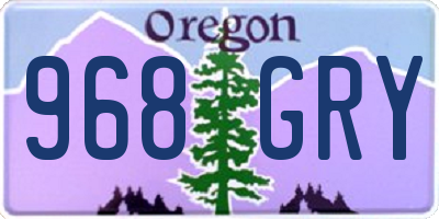 OR license plate 968GRY