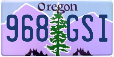 OR license plate 968GSI