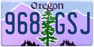 OR license plate 968GSJ