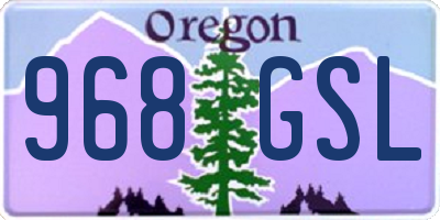 OR license plate 968GSL