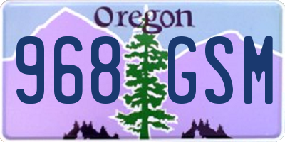 OR license plate 968GSM