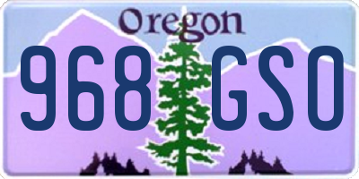 OR license plate 968GSO