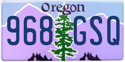 OR license plate 968GSQ