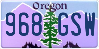 OR license plate 968GSW