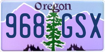 OR license plate 968GSX