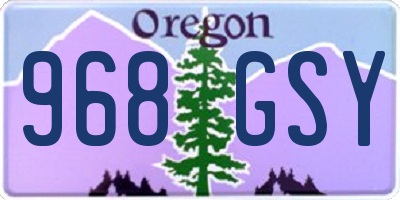 OR license plate 968GSY
